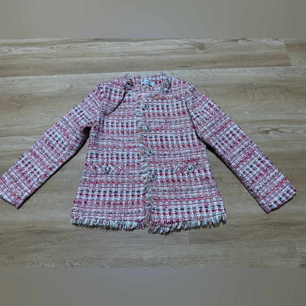 ALN Classic Red and White Tweed Jacket